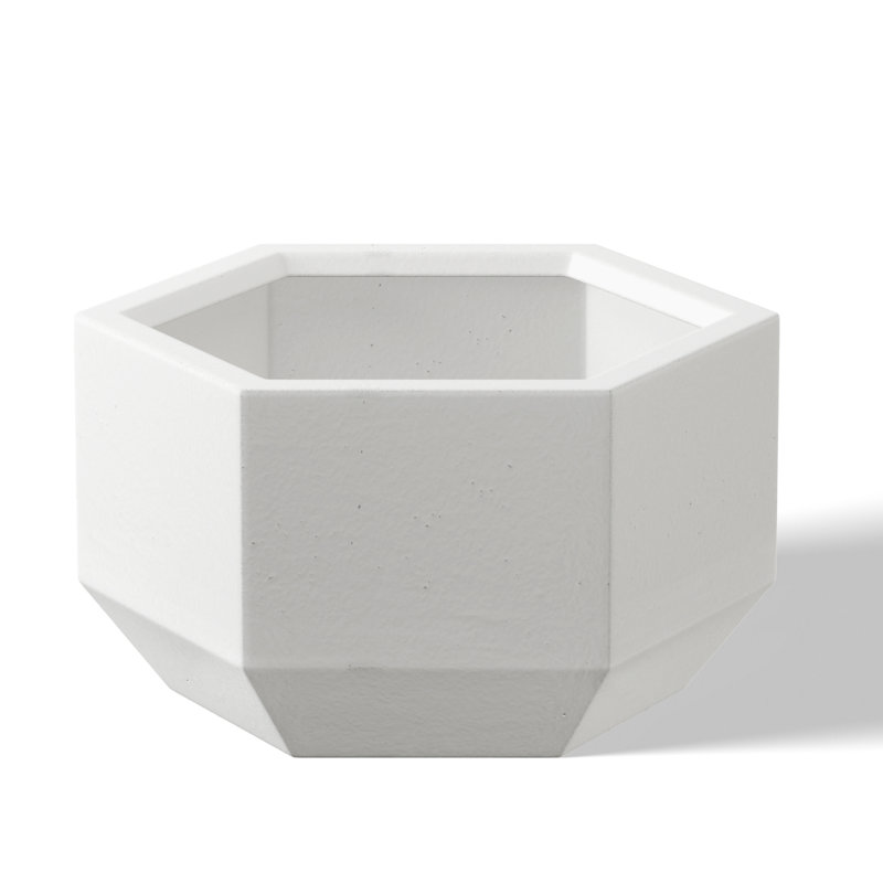Armontae Handmade Planter Box, Crisp White, 8'' H X 14'' W X 12'' D