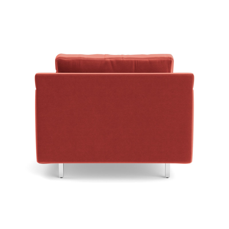 Hunter Chair No Welt, Performance Velvet - Sienna, Polished Stainless Steel