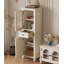 Armoire étroite de style français, porte et tiroir en verre, bois de frêne