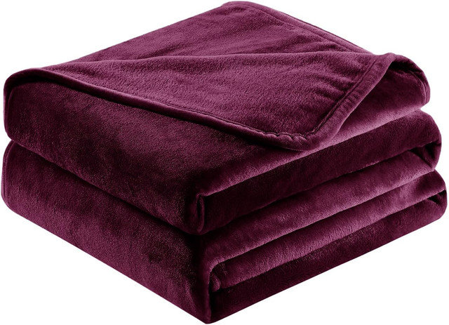 Abiram Plain Weave / Muslin Throw Blanket, Aubergine, 240cm x 200cm