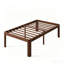 Lit plateforme en métal 14 po Deana avec grain de bois de noyer, structure robuste pouvant supporter jusqu'à 2 500 lb, assemblage facile-490693119