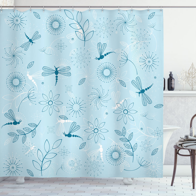 Shower Curtain with Hooks Included, 70"H x 69"W