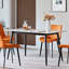 Grande table rectangulaire avec base en métal solide et table de salle à manger moderne en pierre