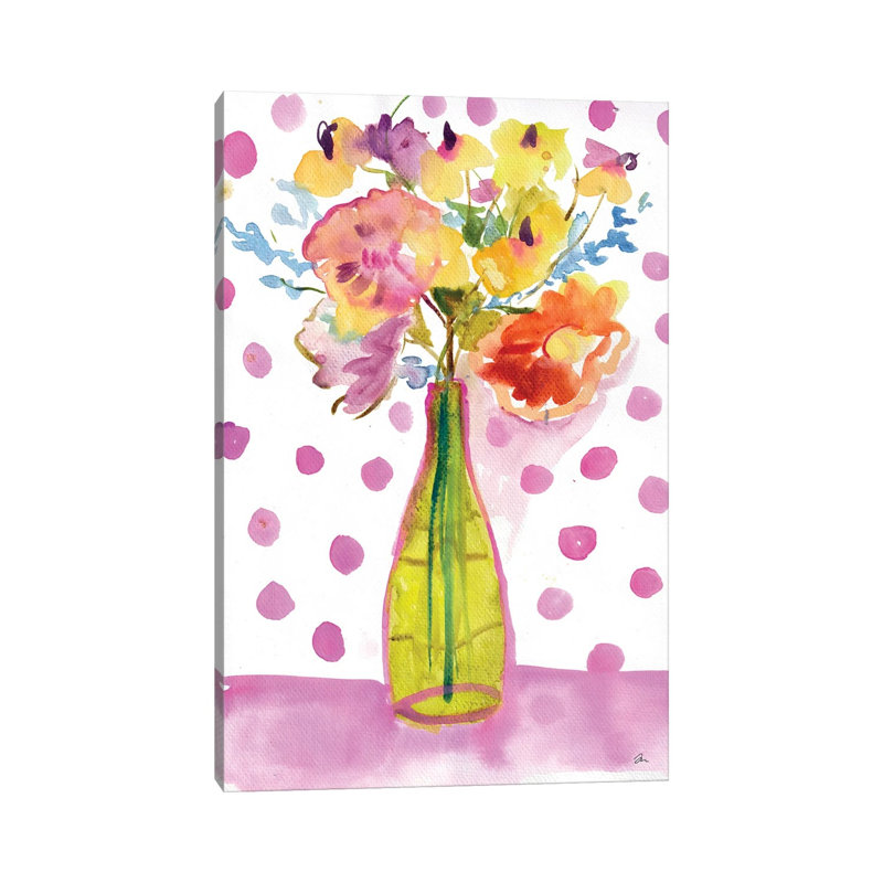 Polka Dot Blooms 1 Piece Wall Art on Canvas, 66.04 cm H x 45.72 cm W x 3.175 cm D, Does Not Apply