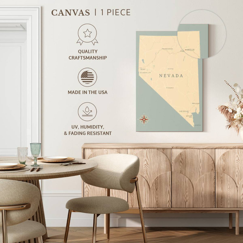 Aliaz Nevada Map, 48" H x 32" W