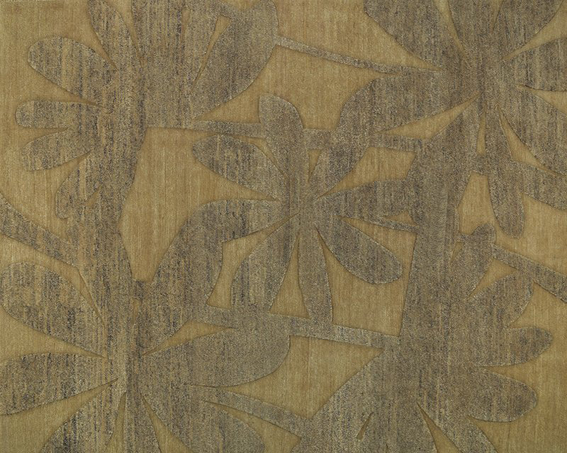 Paradise Floral Area Rug in Gold/Taupe, Rectangle 2' x 3'