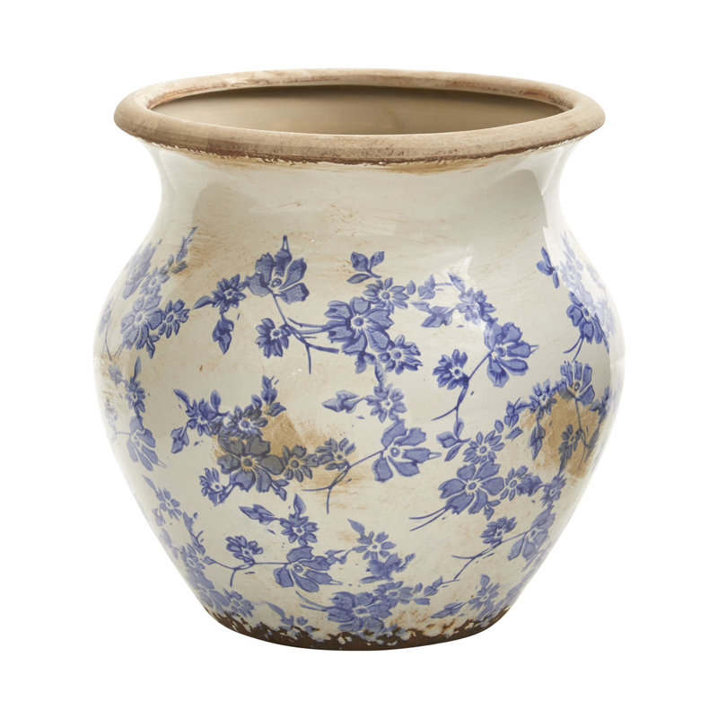 Vase de table en céramique, H 9,75 po x l 10,5 po x P 10,5 po