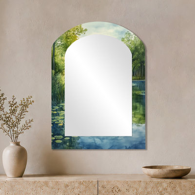 Farmhouse Decorative Wall Mirror – Spring Lake Light II, Metal Print