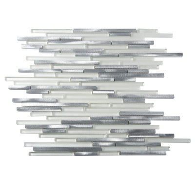 Waterfall Linear Glass And Metal Mosaic Tile