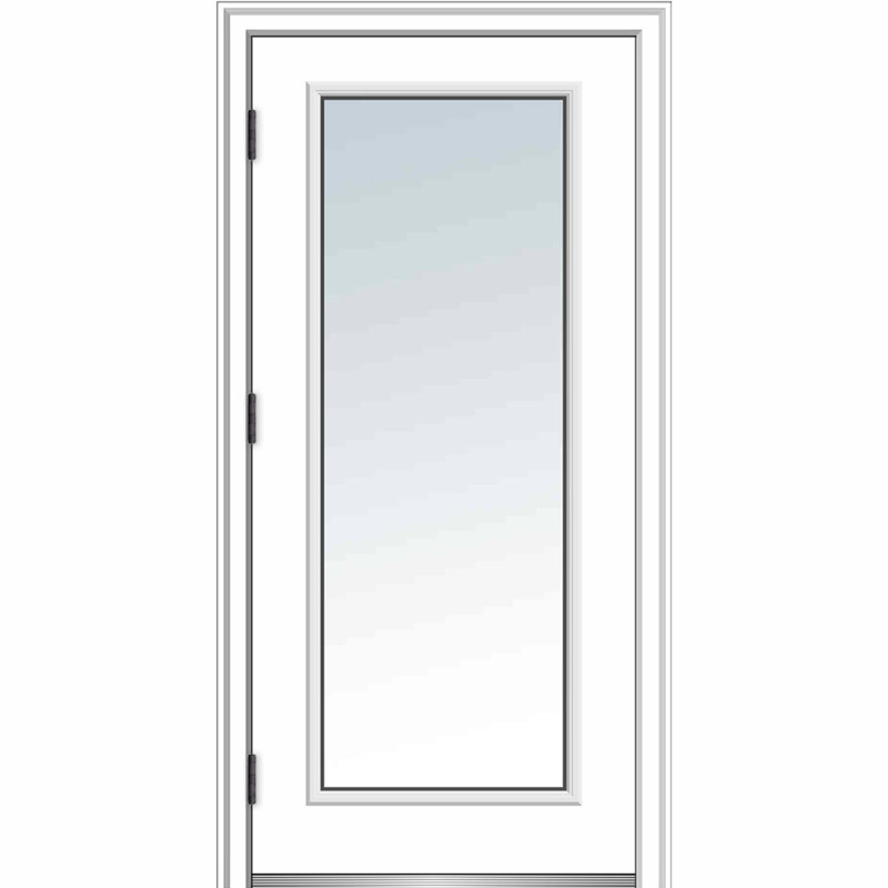 Porte d'entrée avant en verre transparent Lowe, H 80 po x l 32 po x P 1,75po, 4,56 po, Côté droit / vers l'extérieur