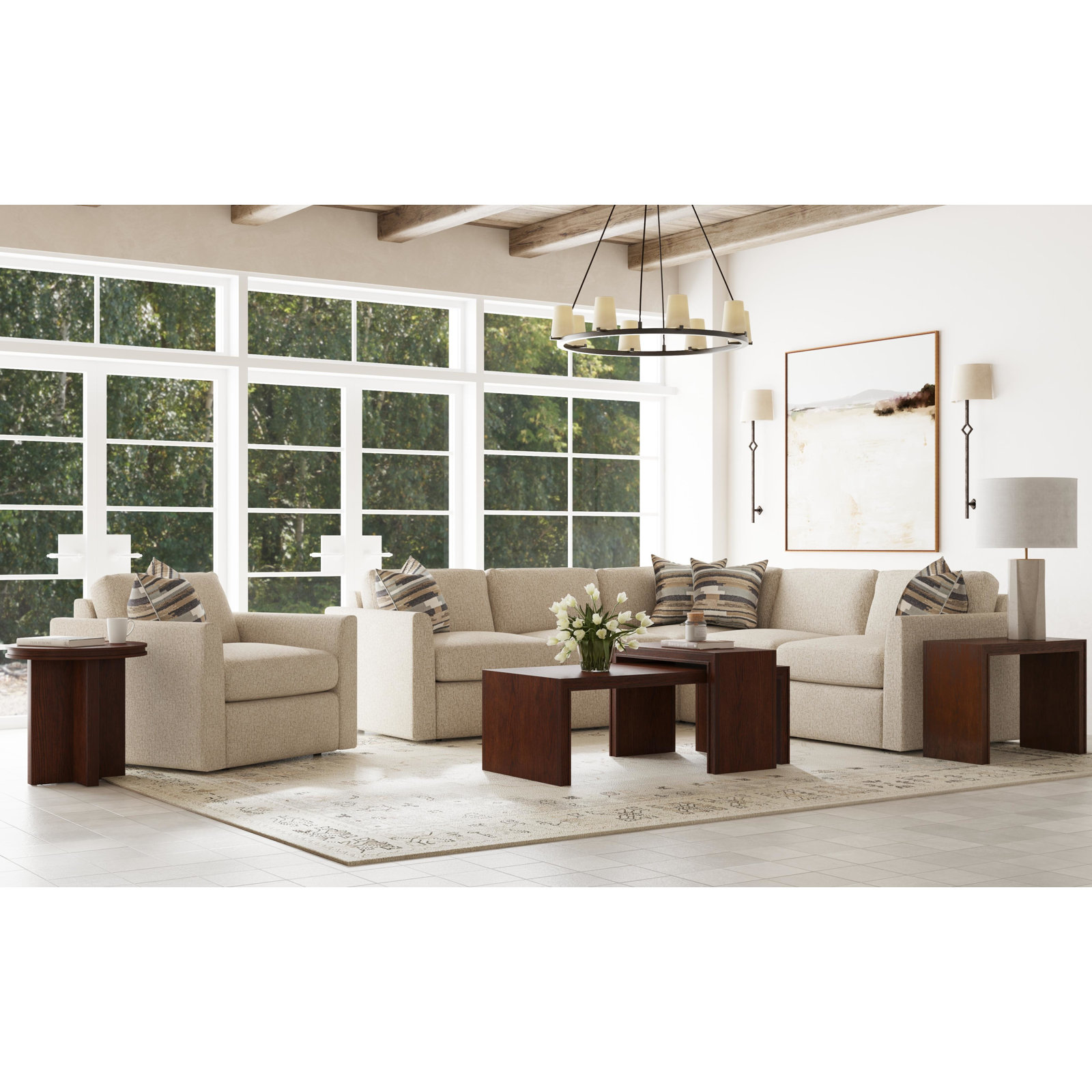 Southampton 50" Oak Coffee Table, Brown