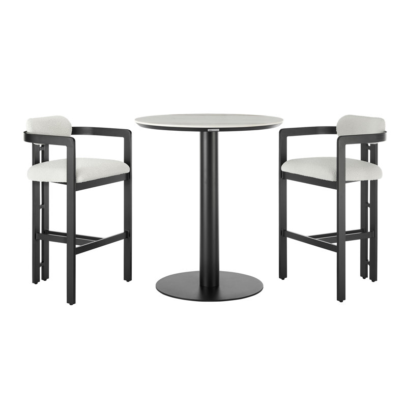 Ensemble bistro 3 pièces Aguilar, 40" H x 35.4" W x 35.4" D
