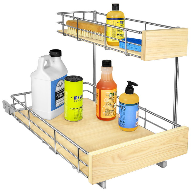 Pull Out Under Sink Cabinet Organizer,Deep Drawer (brown)