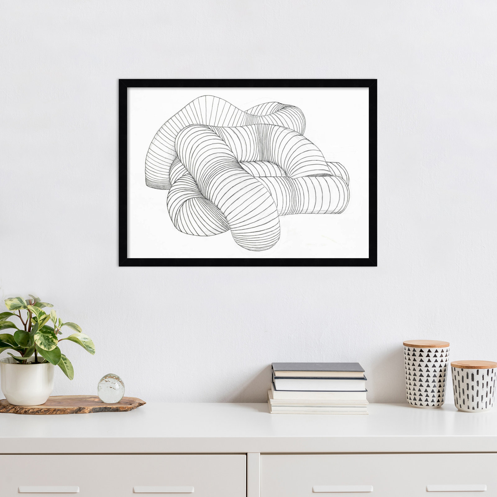 Grudie Hydro Pipes Print by Alex Dunn, Black, 18" H x 25" W x 1" D