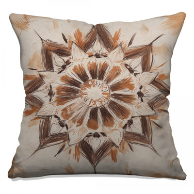 Textured Mandala Art Double Sided Throw Pillows