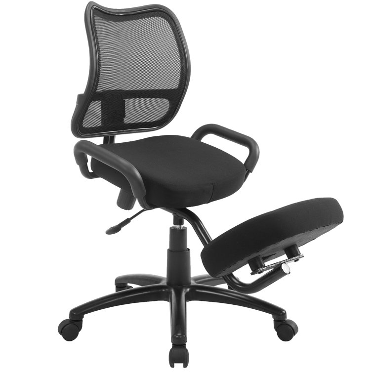 VIVO Saddle Seat Kneeling Chair with Wheels, Adjustable Ergonomic Stool for  Home and Office, Mobile Angled Posture Seat, Steel Frame, Black Padding