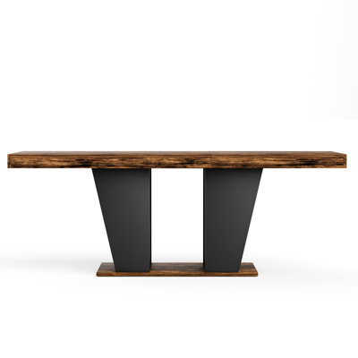 78.7"Rustic-style extendable dining table