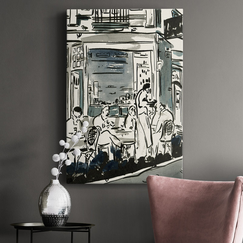 - Peinture sur toile tendue, H 18 po x l 12 po x P 1 po