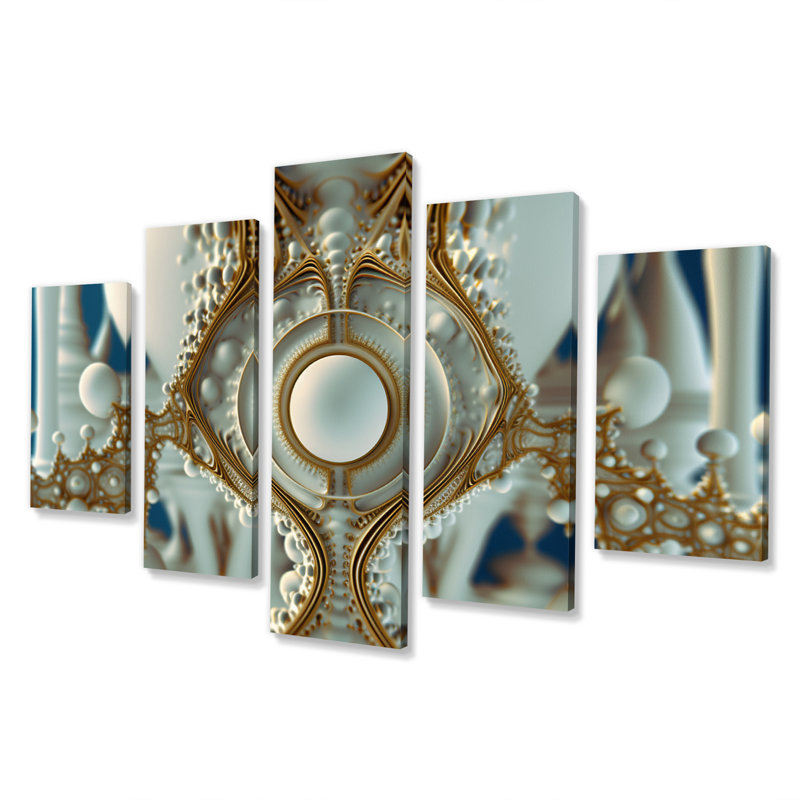 Fractal Futuristic Architecture VII - Fractals, reproduction sur toile - 5 panneaux