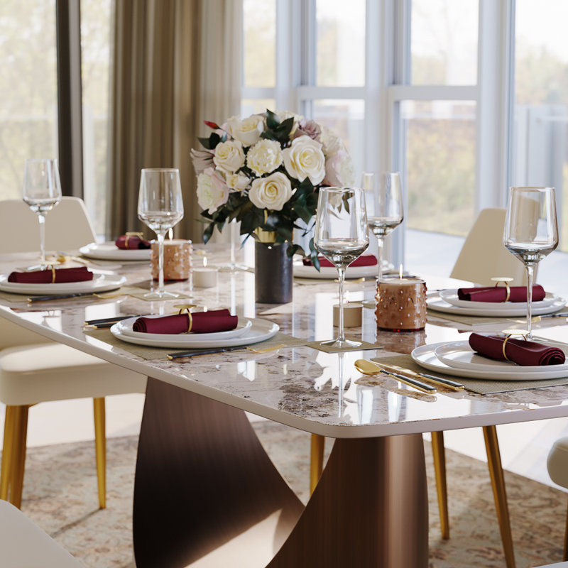 Table de salle à manger , L 70,87 po x l 35,43 po, Blanc Pandora