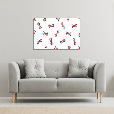 Collection Of Red Santa Claus Hats - Wrapped Canvas Print
