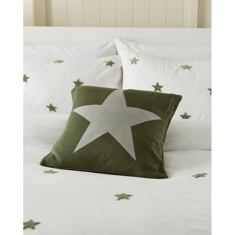 Star Cushion Cushion, Green Geometric Shapes