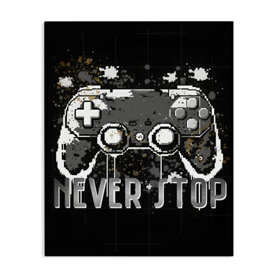 Never Stop Game Controller Canvas Wall Art by Kim Allen
