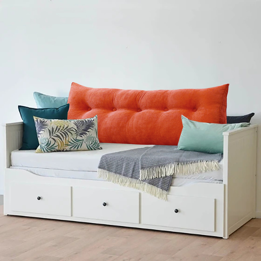 Sit-up Back Comfort Orange Corduroy Bed Rest Headboard Wedge Reading Pillow Back Support