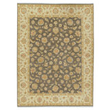 Hand Knotted Wool Area Rug in Light Blue And Ivory