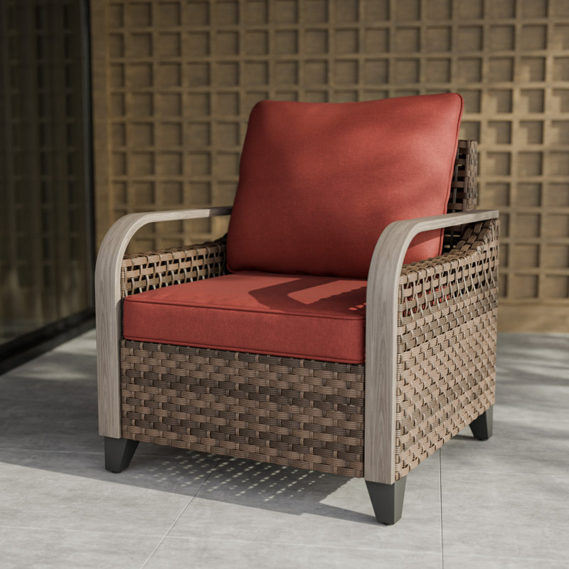 Metal Outdoor Lounge Chair, Red