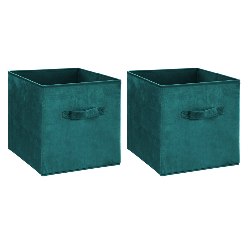Rebrilliant Fabric Decorative Basket, Teal