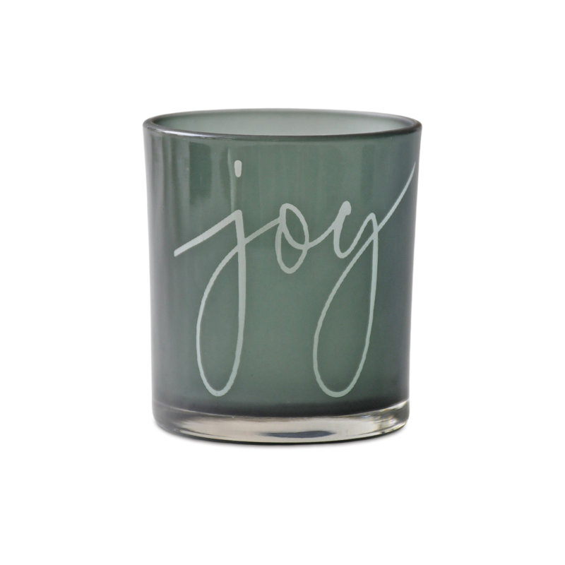Porte-bougie vert en verre Joy (ensemble de 3)