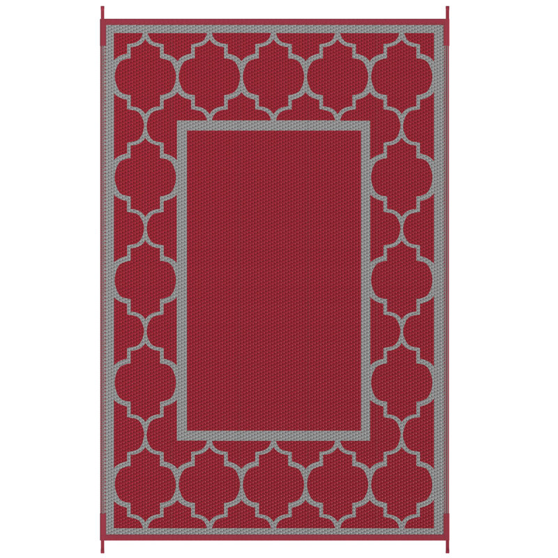 Shimeek Red/Gray Waterproof Plastic Outdoor Mat
