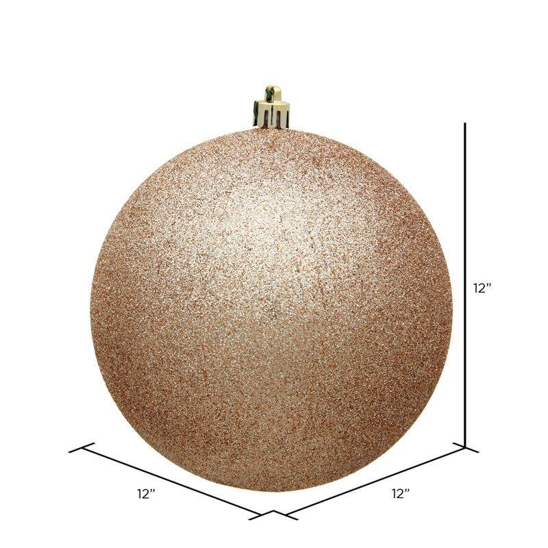 Ornement boule des Fêtes, Café au lait, H 12 po x l 12 po x P 12 po