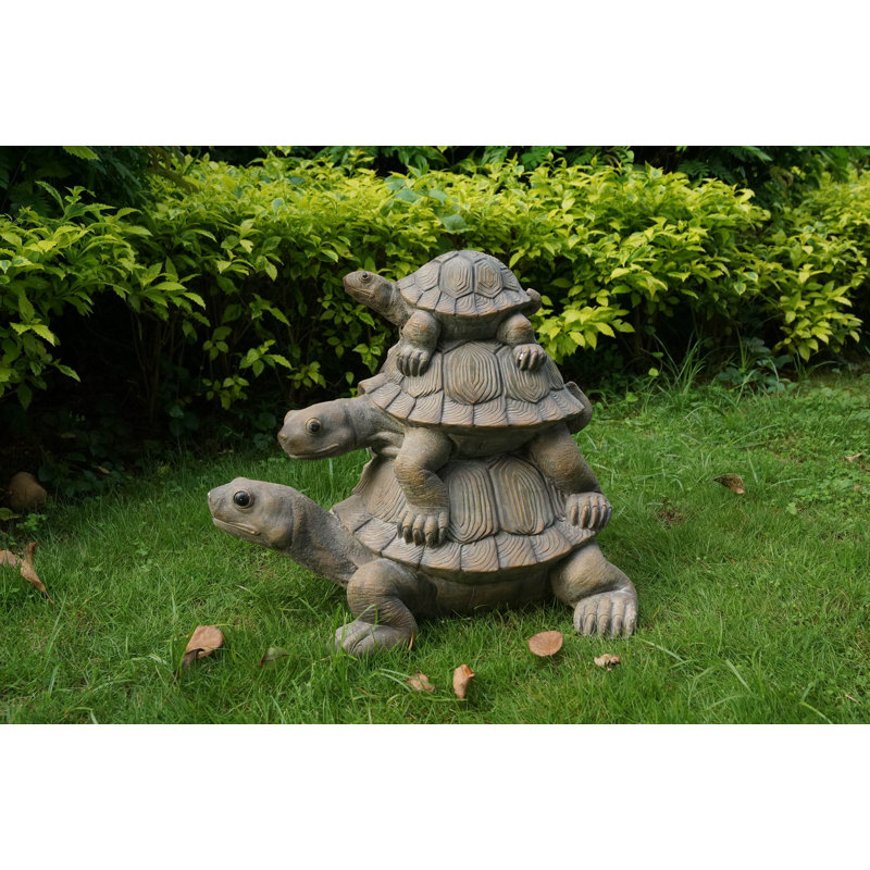 Statue famille en tortue 3 piles