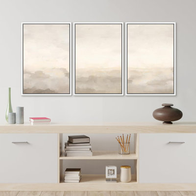 «Minimal Landscape Abstract Prints», reproduction d'art encadrée sur toile, 3 pièces