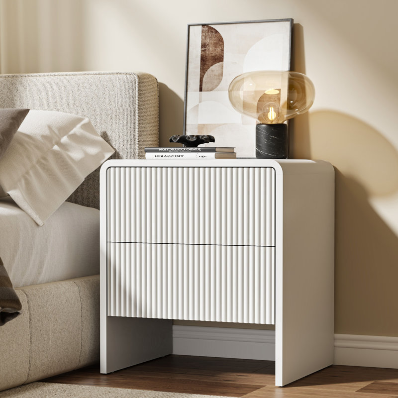 Nightstand With 2 Drawers (set Of 2), White
