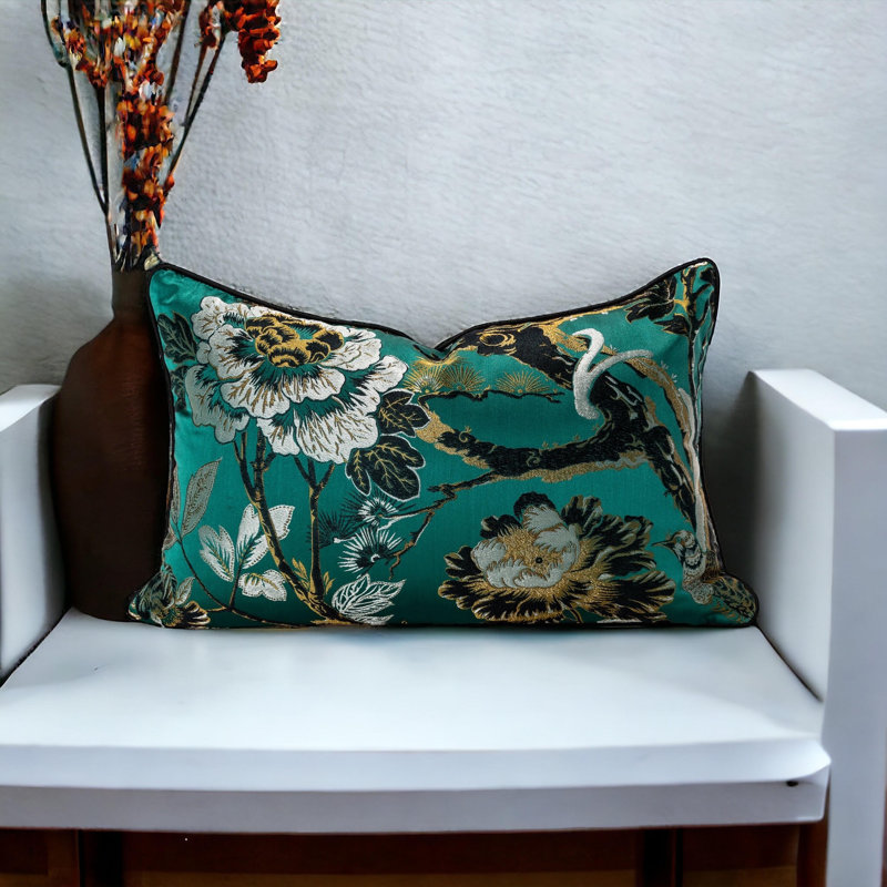 Housse de coussin réversible en soie à imprimé animal
