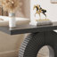 Console moderne avec base à vagues géométriques, table de canapé d'entrée étroite de 40 pouces pour le couloir du salon, table d'appoint contemporaine avec plateau renforcé