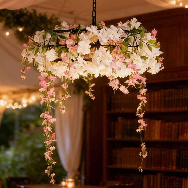 3 - Light Floral Chanddelier Dimmable