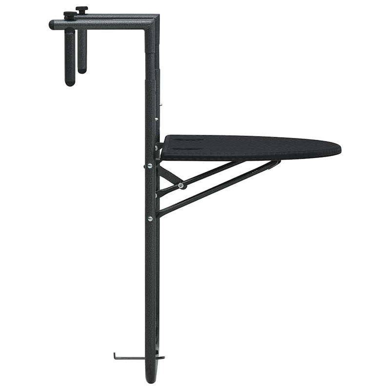 Aulani Foldable Plastic Balcony Table, Black