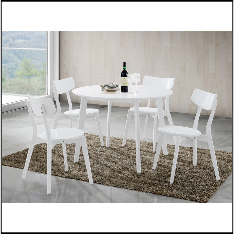 Contemporary White Round Dining Table