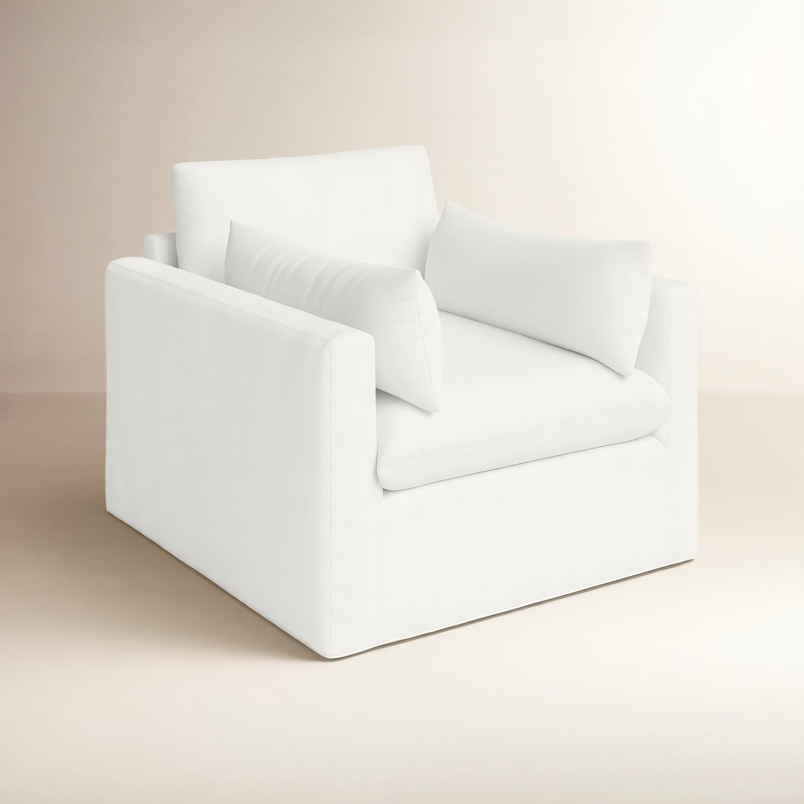 Luna Slipcovered Accent Chair, Bayou Off White Canvas