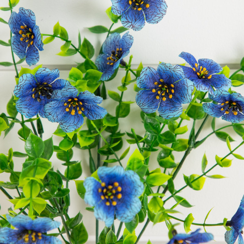 13 po Marguerite artificielle résistante aux rayons UV (intérieur / extérieur) - ensemble de 12, Bleu