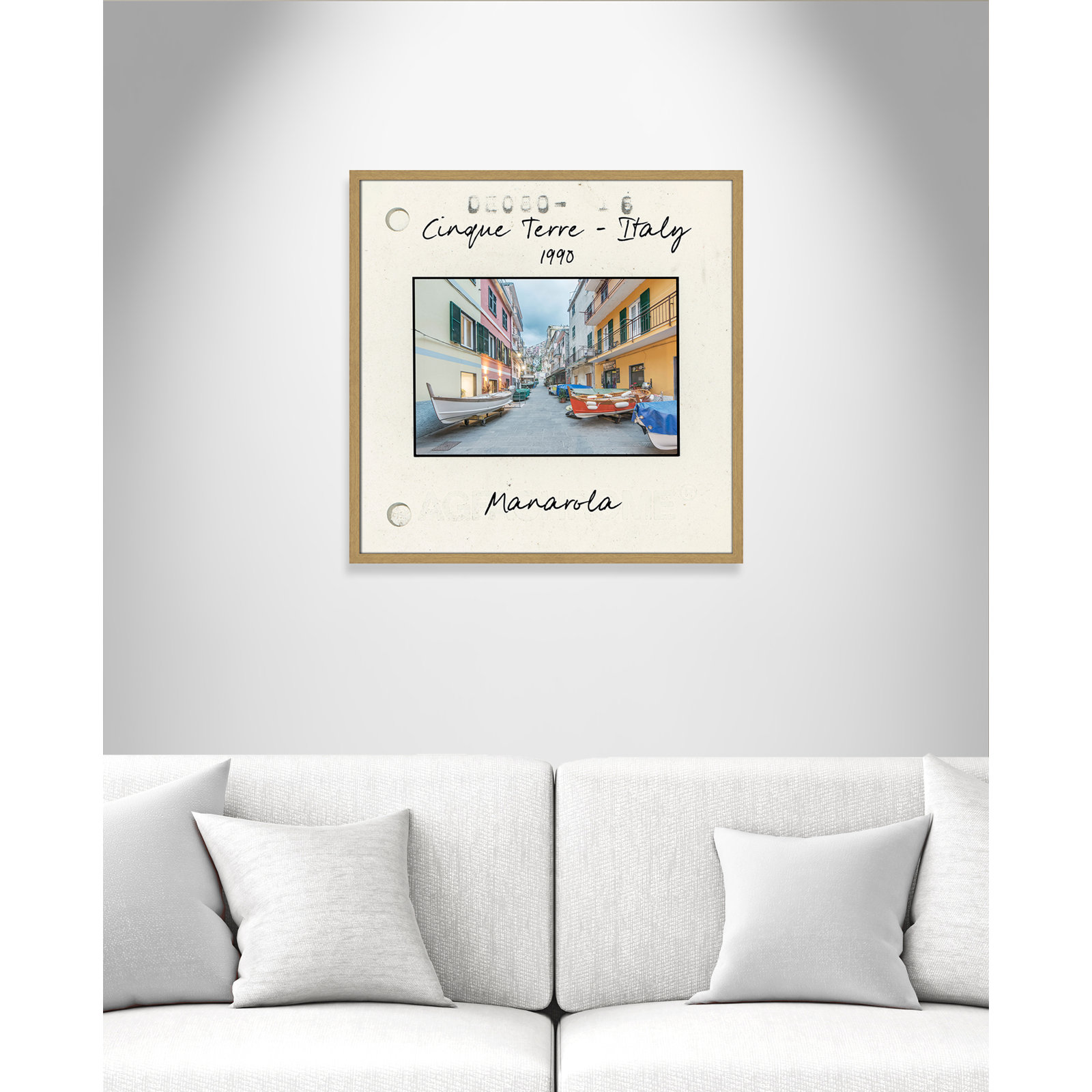 Ritona "Cinque Terre - Manarola" Print, Natural Single Picture Framed Paper, 27.5" H x 27.5" W x 0.75" D
