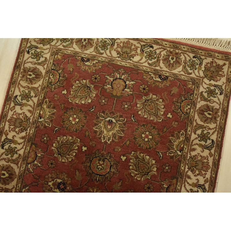 Tapis oriental traditionnel en laine noué à la main 2 pi 7 po x 10 pi Agra