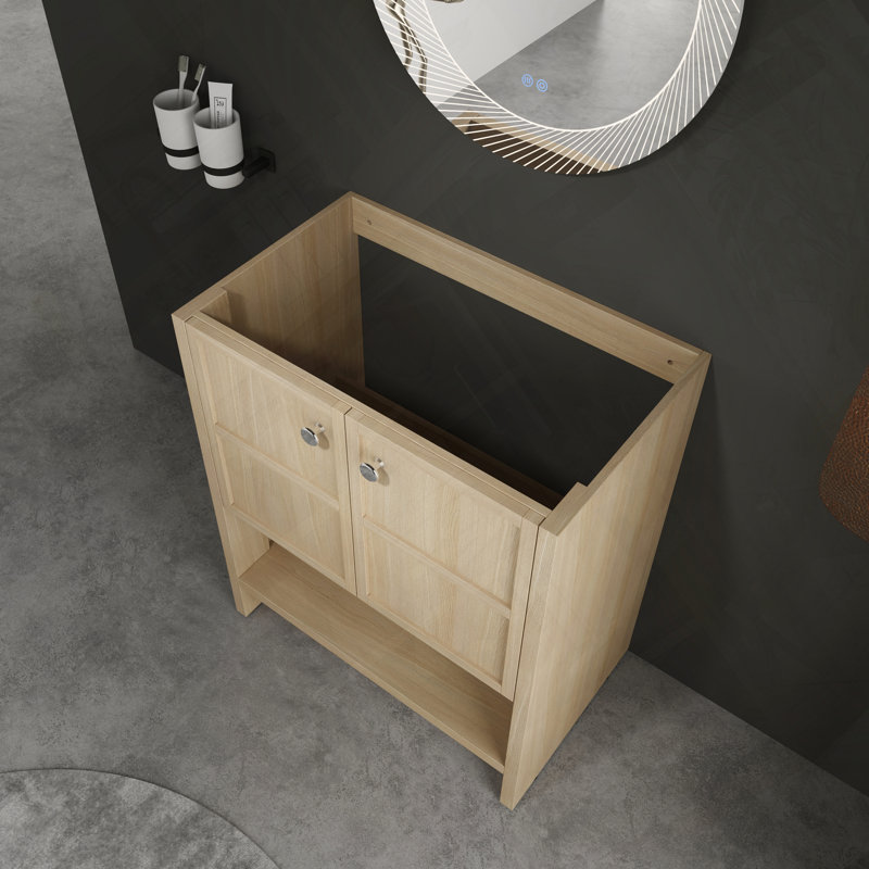 Meuble-lavabo autoportant avec portes à fermeture douce sans lavabo