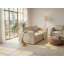 Gold Aluminium Round Side Table with White Marble Top & Sculptural Base
