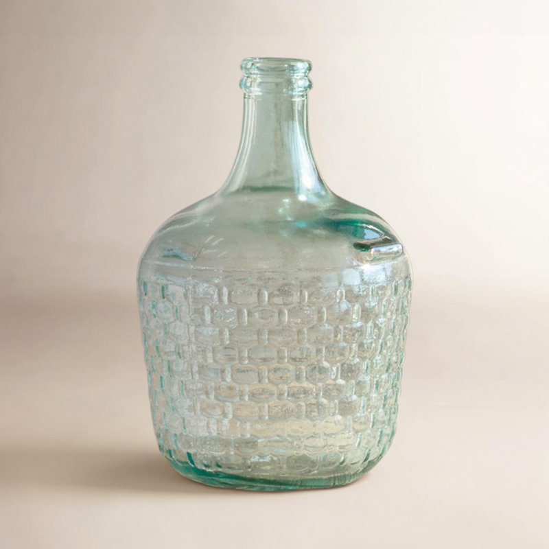 Glass Decorative Bottle, 12" H x 8" W x 8" D
