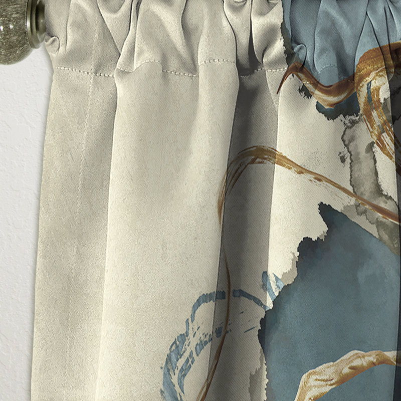 Panneau de rideau floral, motif de fleurs rétro occultant - Motif floral rétro X, L 52 po x L 108 po